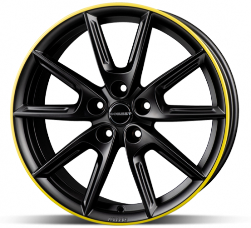 Borbet LX18 Black Yellow 8x18 5x112 ET44